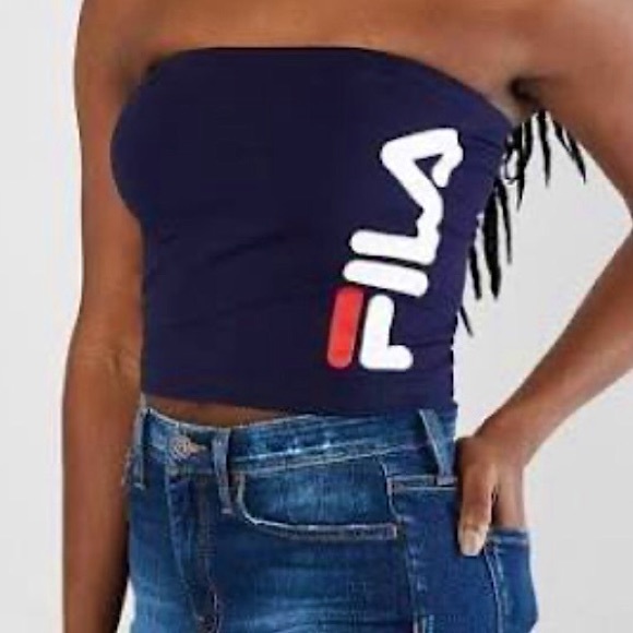 navy blue fila tube top. - Picture 1 of 4